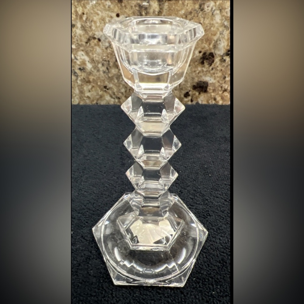 Mikasa Glass Taper Candle Holders Set Of 2 - Picture 3 of 8